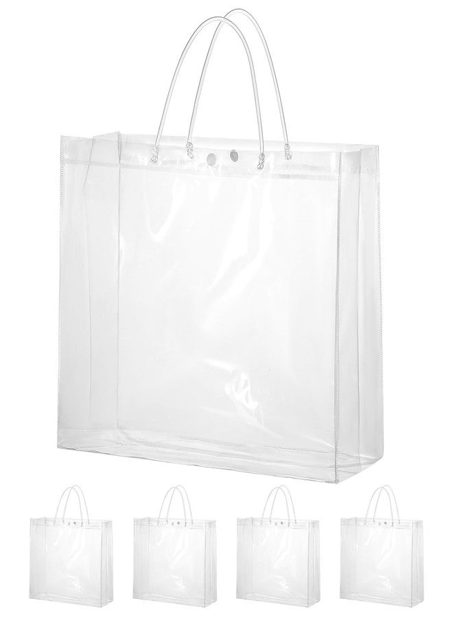 woric 15 Pack Large Clear Gift Bags with Handle, 15.47"X6"x12" Large Plastic Gift Bags Shopping Bag for Small Business Gifts Wedding Valentine's Day Party Favors Birthday - Image 1